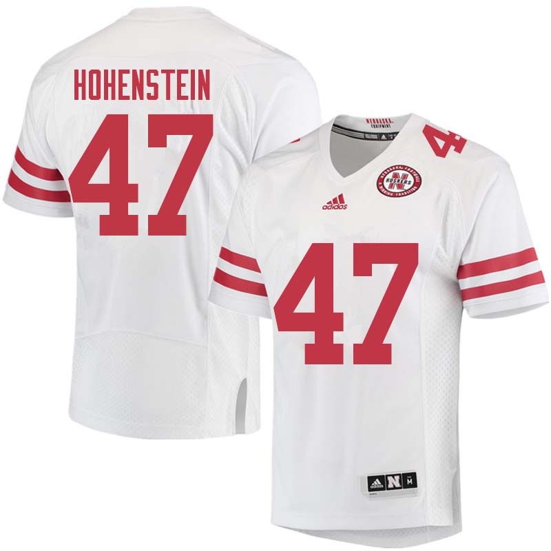 Men #47 Branden Hohenstein Nebraska Cornhuskers College Football Jerseys Sale-White - Click Image to Close